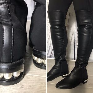 Over-the-knee Pearl Boots